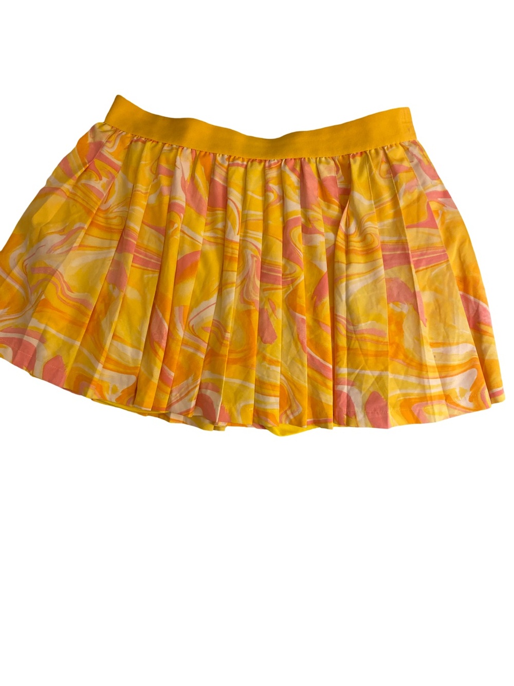 Ideology Yellow & Pink Pleated Summer Skort - M